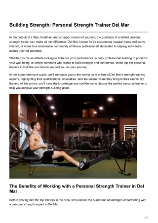 building strength personal strength trainer