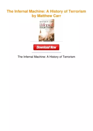 The Infernal Machine: A History of Terrorism by Matthew Carr
