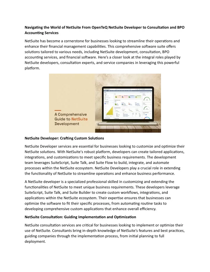 navigating the world of netsuite from openteq