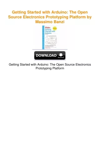 Getting Started with Arduino: The Open Source Electronics Prototyping