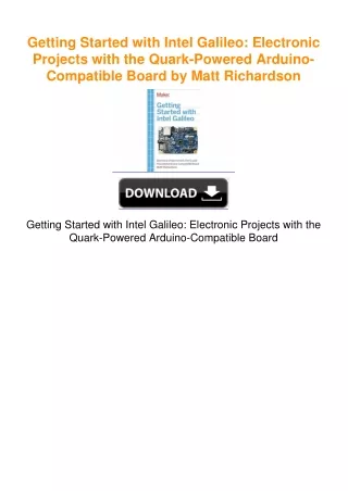 Getting Started with Intel Galileo: Electronic Projects with the