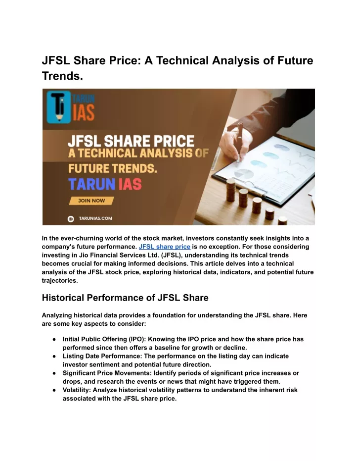 jfsl share price a technical analysis of future