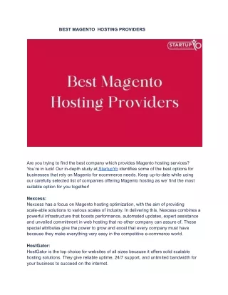 best magento hosting providers