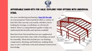 High-Quality Barn Kits for Sale - Durable & Customizable