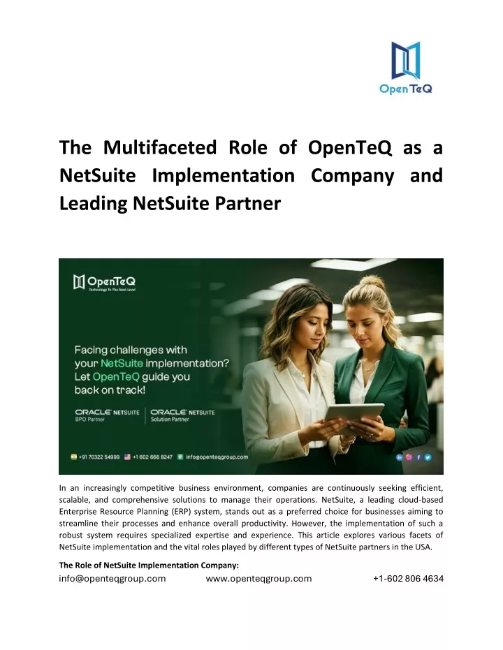 the multifaceted role of openteq as a netsuite