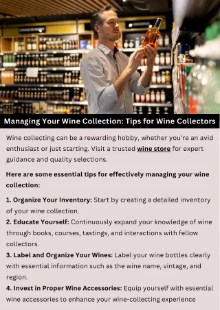 managing your wine collection tips for wine