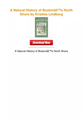A Natural History of Bostonâ€™s North Shore by Kristina Lindborg