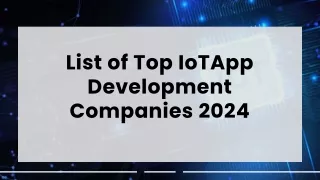 List of Top 5 IoT App Development Companies In USA