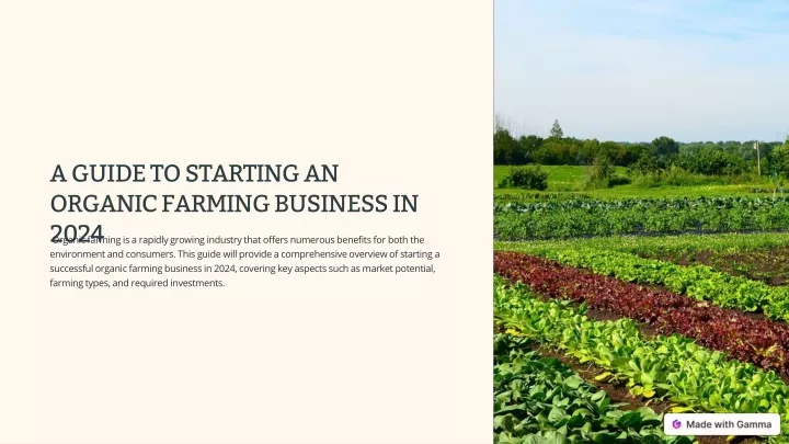 a guide to starting an organic farming business