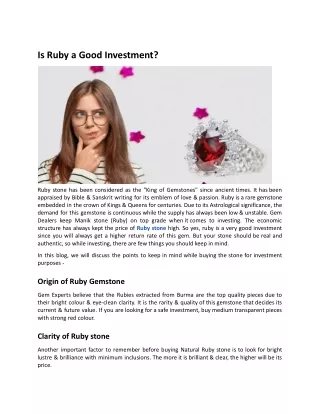 is ruby a good investment