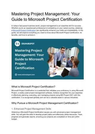mastering project management your guide