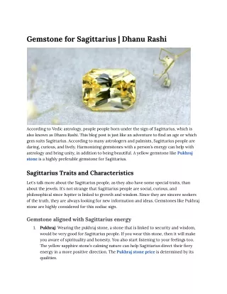 Gemstone for Sagittarius _ Dhanu Rashi