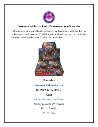 Pokémon exklusiva kort  Pokemastersvault.com