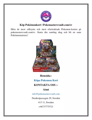 Köp Pokémonkort  Pokemastersvault