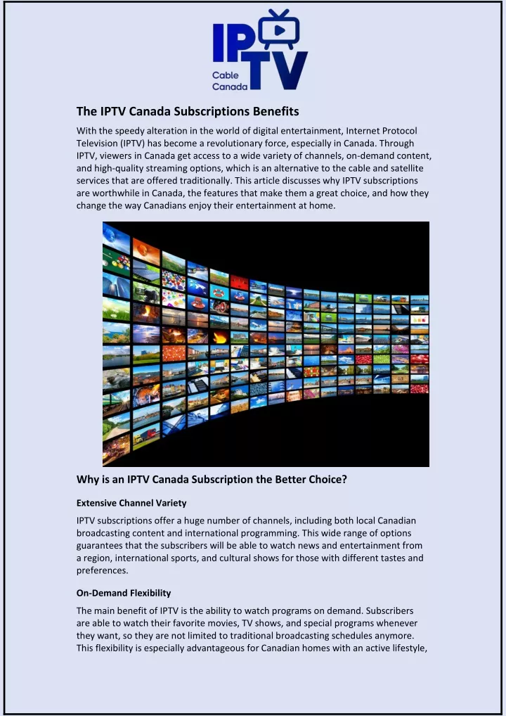 the iptv canada subscriptions benefits