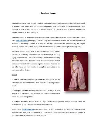 jamdani sarees