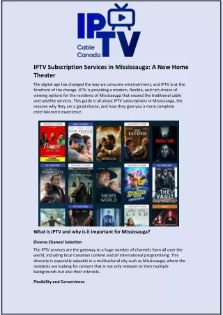 IPTV Subscription Services in Mississauga: A New Home Theater
