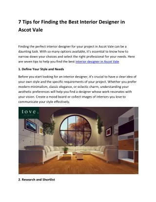 7 Tips for Finding the Best Interior Designer in Ascot Vale