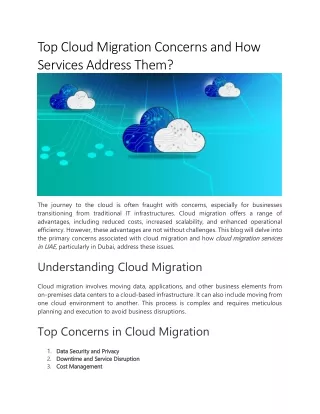 Top Cloud Migration Concerns and How Services Address Them