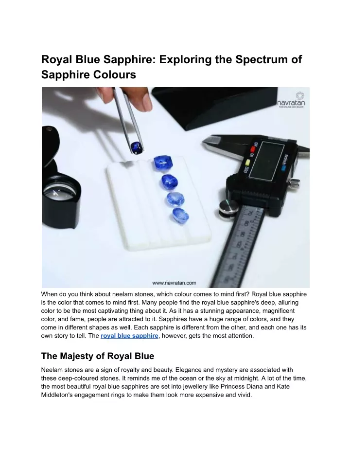 royal blue sapphire exploring the spectrum