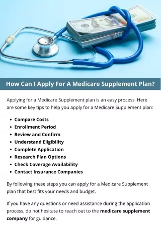 how can i apply for a medicare supplement plan
