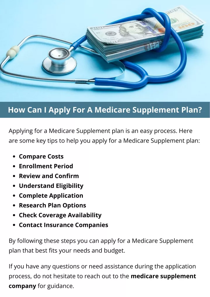 how can i apply for a medicare supplement plan