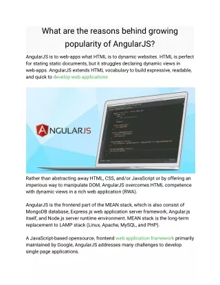 what are the reasons behind growing popularity