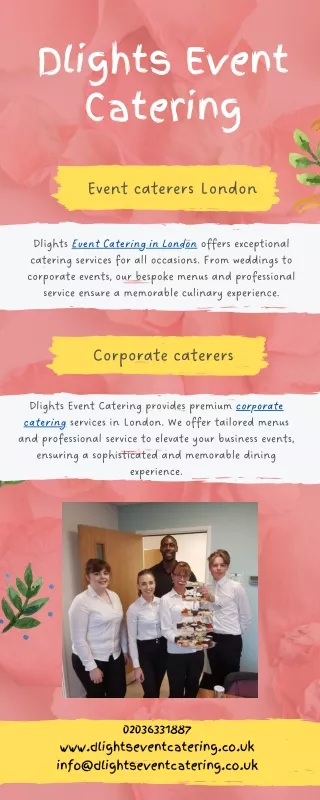 Event caterers London at Dlights Event Catering