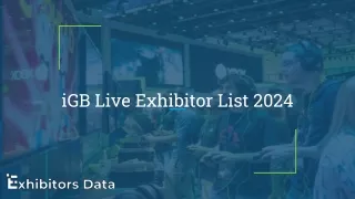 igb live exhibitor list 2024