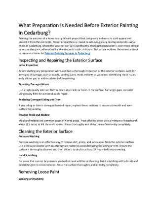 What Preparation Is Needed Before Exterior Painting in Cedarburg