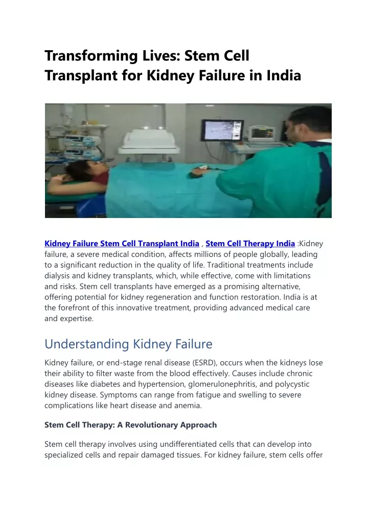 transforming lives stem cell transplant