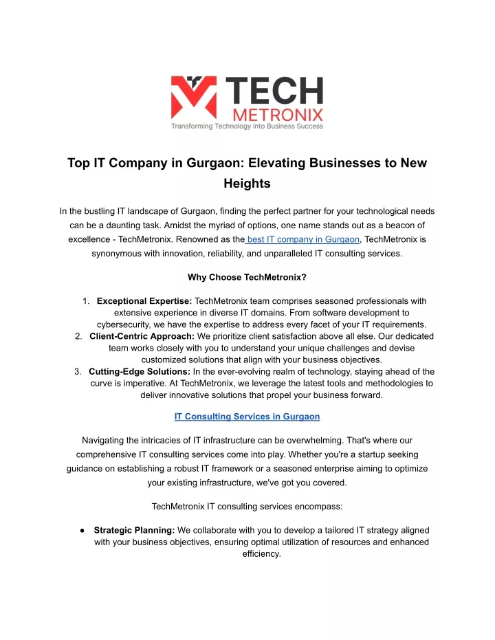 top it company in gurgaon elevating businesses