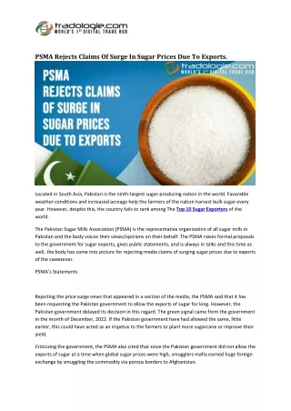 psma rejects claims of surge in sugar prices