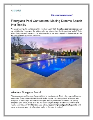 High-Quality Fiberglass Pool Contractors Near You