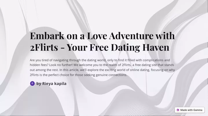 embark on a love adventure with 2flirts your free