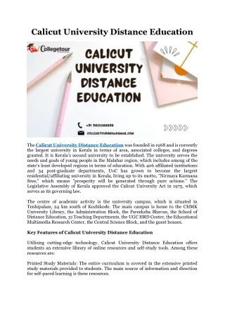 Calicut University Distance Education