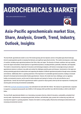 Asia-Pacific agrochemicals market Size, Share, Analysis, Growth, Trend, Industry