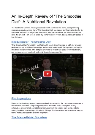 The Smoothie Diet