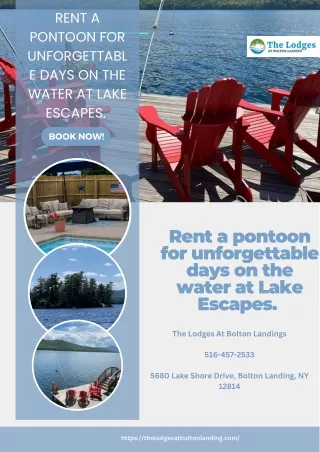 Enjoy Pontoon Rentals at The Lodges at Bolton Landing on Lake George