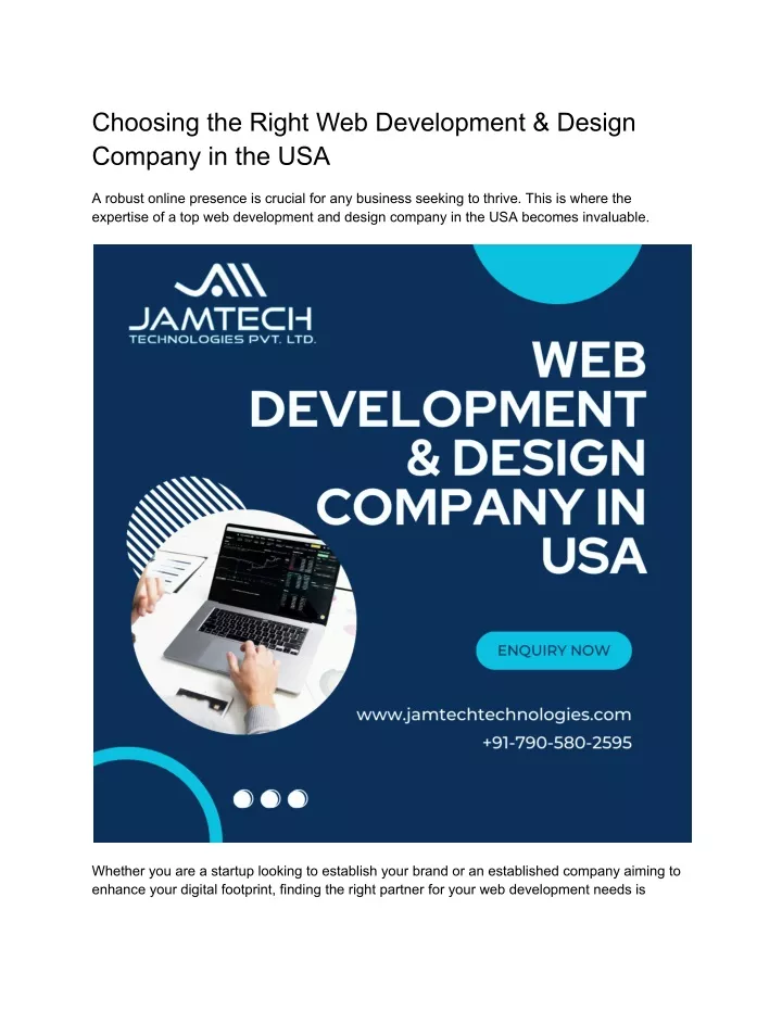 choosing the right web development design company