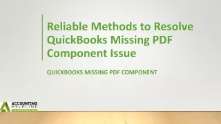 reliable methods to resolve quickbooks missing pdf component issue