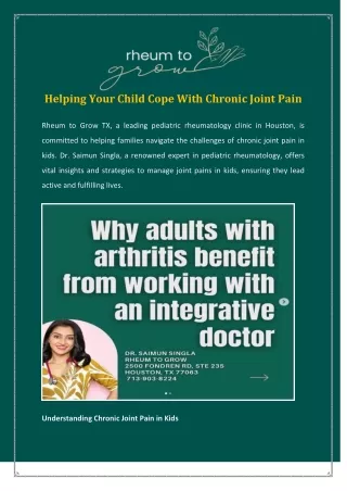 Helping Your Child Cope With Chronic Joint Pain