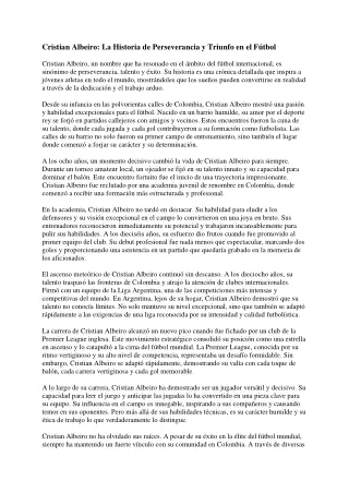 Cristian Albeiro: Desde Colombia con Pasión, La Leyenda de Cristian Albeiro