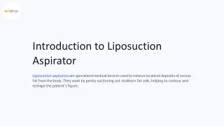 Liposuction Aspirator: Advanced Technology for Effective Fat Removal