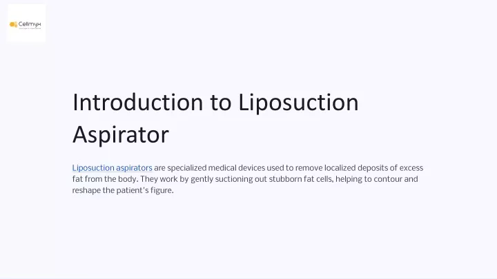 introduction to liposuction aspirator