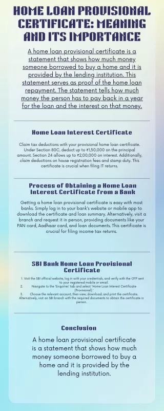 Home Loan Provisional Certificate: Meaning and Its Importance