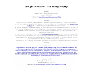 Wrought Iron & Metal Stair Railings Brooklyn