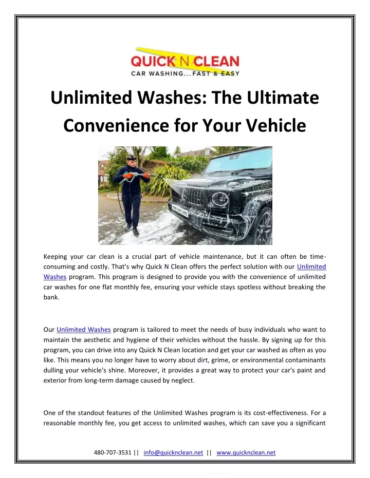 unlimited washes the ultimate convenience