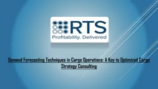 Demand Forecasting Techniques in Cargo Operations