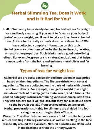 Herbal Slimming Tea: Does it Work and Is it Bad for You?